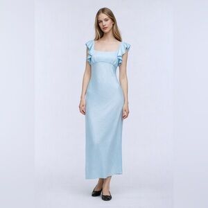 🩵 MADEWELL Flutter-Sleeve Maxi Slip Dress. Size US 2. Great Condition!